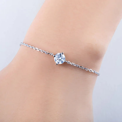 1ct Moissanite Bracelet 925 Sterling Silver Lab Created Diamond 12.5x12.5cm Adjustable Bracelets for Woman Jewelry Gift