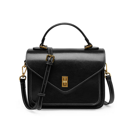 Genuine Leather Women luxury bag high quality Simple vintage Fashion Postman handbags ladies 2025 shoulder green small bag