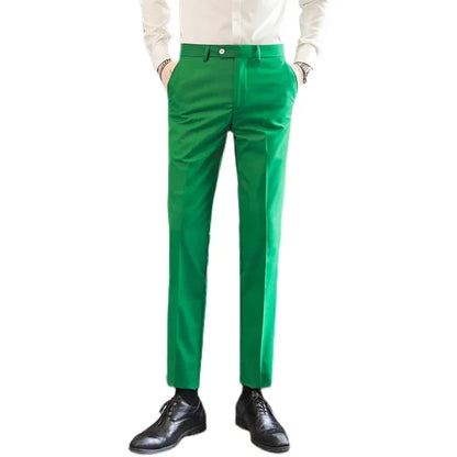 Bright Red Men's Suit Pants, Asian Size Business/office Formal Trousers, Available in Blue, Black, Purple, Gray, Khaki, Green.