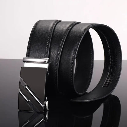 New Men's Belt Automatic Buckle Pants Belt Cowhide Automatic Buckle Formal Business Men's Belt With Suit Belt