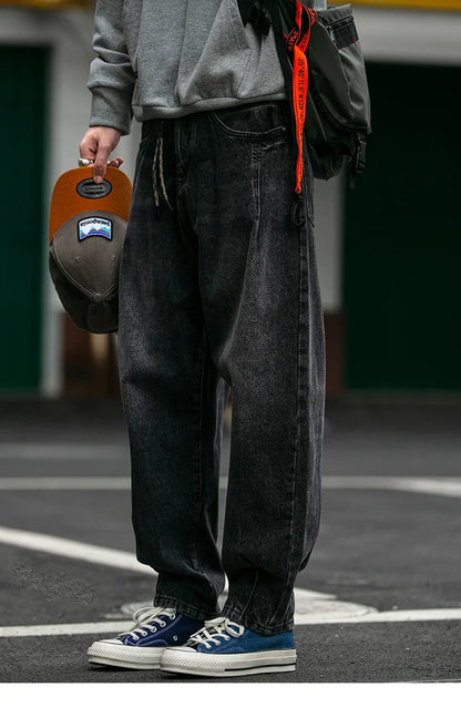 American Vintage High Quality Denim Cargo Pants Men Clothing Streetwear Loose Skate Jeans Harajuku Casual Harem Trousers Male