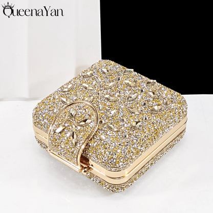 Elegant Full High Quality Diamond Design Olive Color Italian Women's Shoe and Handbag Set for Weddings and Special Occasions