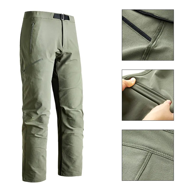 Male Hiking Pants Outdoor Waterproof Windproof Mountaineering Trousers Autumn With Belt Elasticity Fishing Cycling Cargo Pants