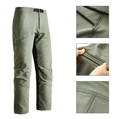 Male Hiking Pants Outdoor Waterproof Windproof Mountaineering Trousers Autumn With Belt Elasticity Fishing Cycling Cargo Pants