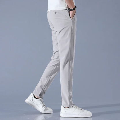 2026 Spring Summer Men's Ice Silk Golf Casual Slim Straight Thin Trousers Male Fashion Stretch Breathable Jogging 28-38