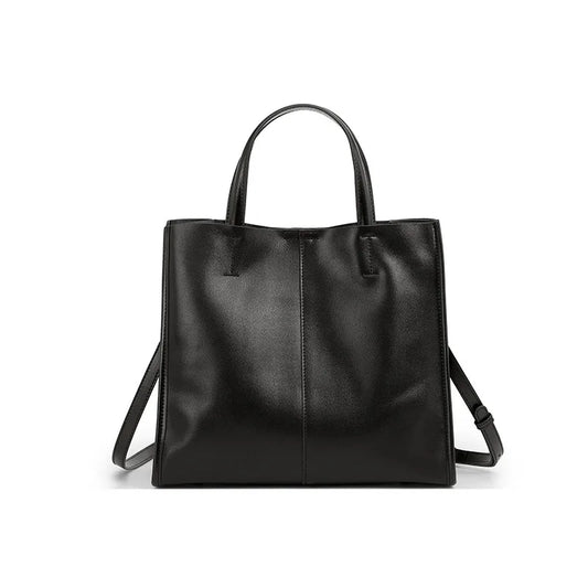 Genuine Leather New Simple Shoulder Bag Large Capacity Shopper Women Luxury Casual Handbag Crossbody Vintage Oil Wax Tote