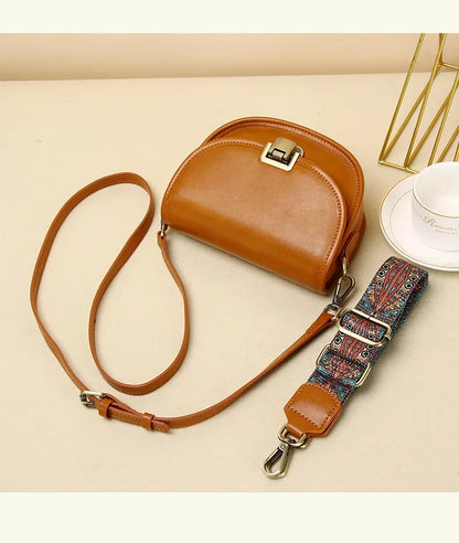 New Style Genuine Leather Women's Small Bag Vegetable Tanned Cow Leather Single Shoulder Bag Lady Popular Messenger Purse