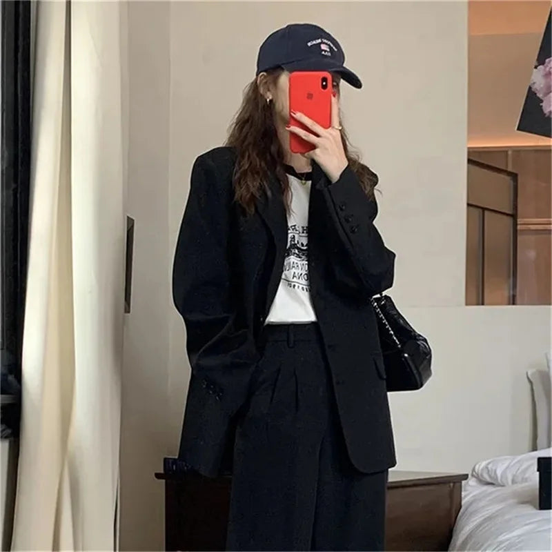 2025 New Spring Summer Elegant Office Lady Coat Loose Solid Thin Long Sleeved Women Blazer All-Match Casual Jacket