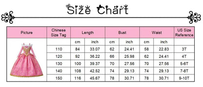 Girls Princess Dress Sleeping Beauty Aurora Cosplay Costume 2025 Kids Carnival Birthday Party Pink  Long Sleeve  Evening Dresses