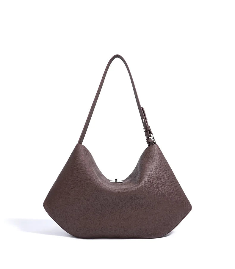 2026 Hot Top Grain Leather Spacious Tote Bag Fashionable Underarm Single Shoulder Crossbody Bag Women Chic Shopping Hobo Handbag
