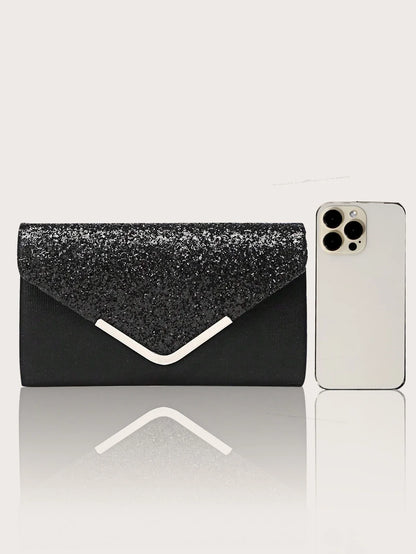 Gorgeous and elegant sparkly women's clutch bag, paired with a gorgeous rhinestone necklace, earrings and bracelet set of four.