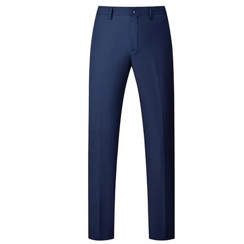 New Men Solid Colour Formal Suit Pants Black / Red / Royal Blue Homme Wedding Office Social Slim Fit Trousers