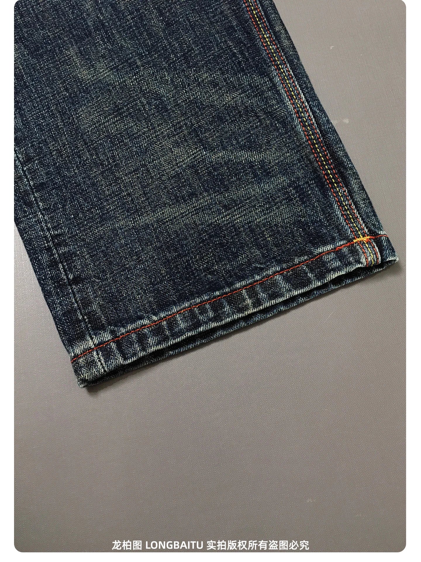 High Quality 100% Cotton Washed Yellow Selvedge Denim Jeans for Men American Vintage Casual Spring Autumn Loose Straight Pants