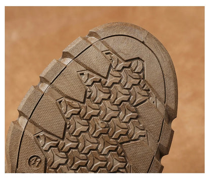 New MEN'S BOOTS with Retro Style Leather Boots, Thick Soles, Wear-resistant MEN'S High Top Casual Shoes, Side Zippers