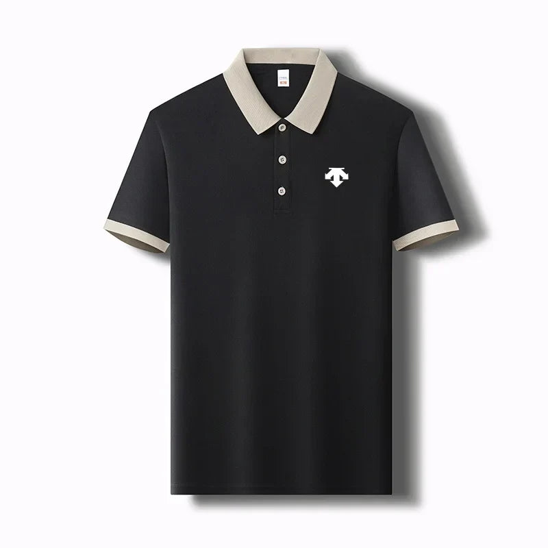 New Designer Original Men's Polo Shirt New Collar Luxury Printed Short Sleeved Casual Business T-shirt Comfortable Men's Wear