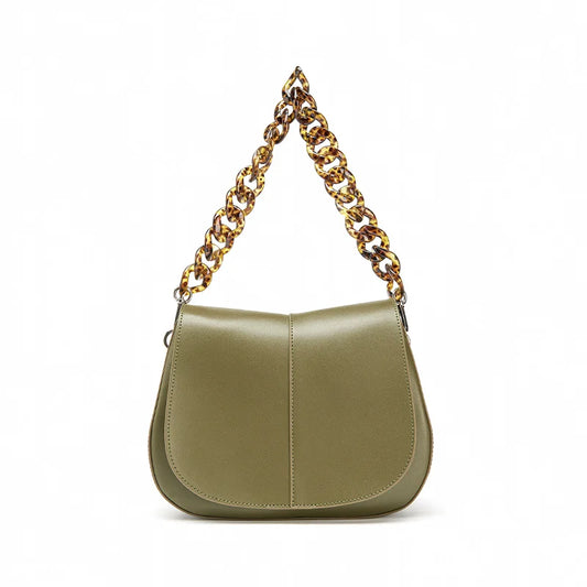 Shoulder Handbags Women Leather Texture Acrylic Chain Hand Carry Simple Female Shoulder Messenger Bags 62036