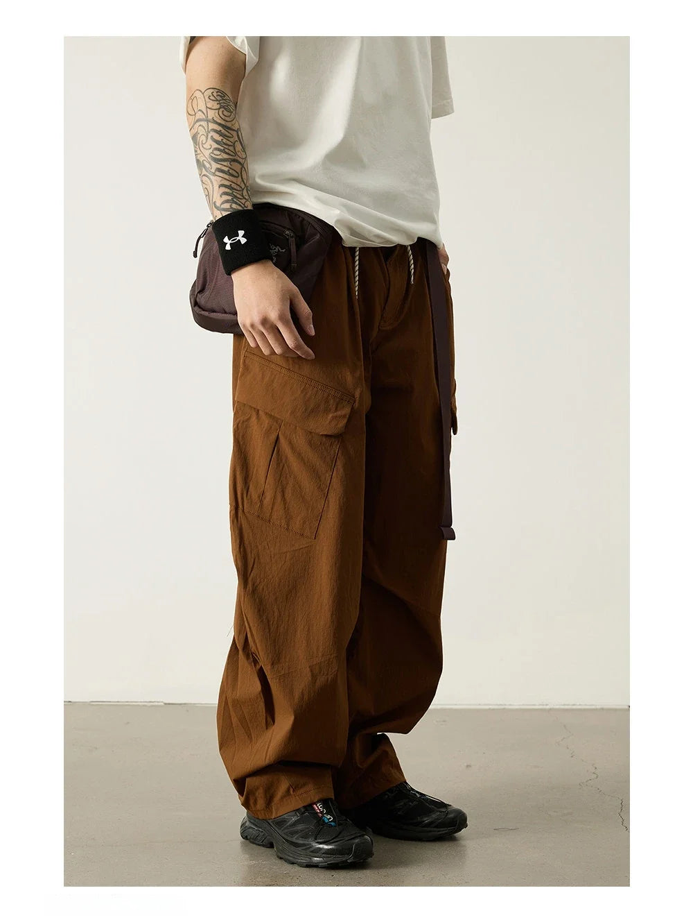 Unisex Outdoor Quick Dry Lightweight Techwear Hiking Cargo Pants Loose Fit Casual Sports Spring Summer Thin Long Pants Trendy