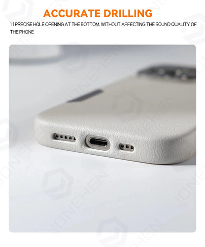 For Magsafe Leather High Quality Alloy Camera Button Magnetic Case For iPhone 16 Pro Max 16pro Wireless Charge Shockproof Cover