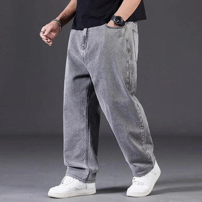 Big Size Jeans Men Good Quality Large Size Jumbo Long Loose Pants Plus Size Loose Jeans Men Wearable Seasons Denim Baggy Jean