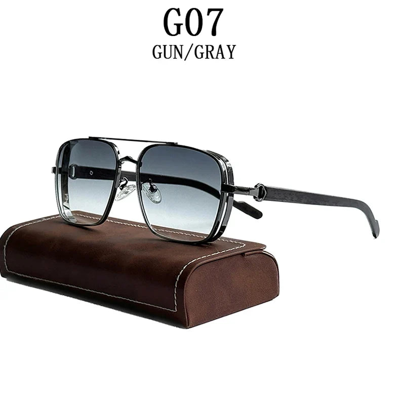 Luxe Sunglasses For Men Wooden Square Sunglasses Women Trendy Vintage Fashion Glasses Retro Trending Gafas De Sol Hombre Lunette