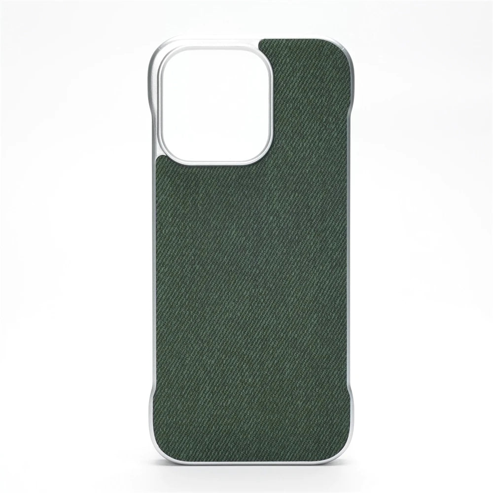 Ultra Thin Frameless Cloth Texture Magnetic Case For iPhone 17 Air 16 Pro Max 15 14 MagSafe Wireless Charge Borderless Hard Cove