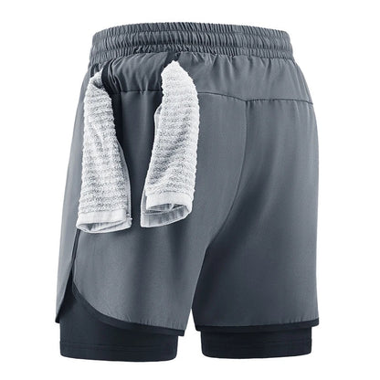 Men Running Shorts Gym Sports 2 in 1 Camo Quick Dry Workout Training Gym Fitness Jogging Short Sweatpants Summer Men Sportswear