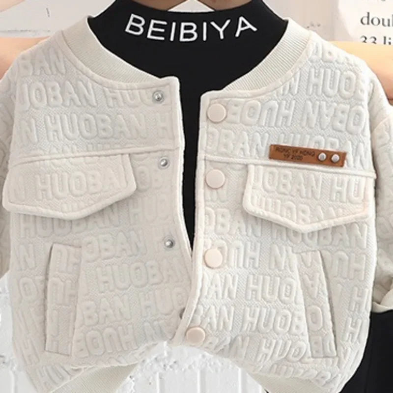 New Autumn Baby Clothes Set Children Boys Long Sleeved Suit Jacket T-Shirt Pants 3Pcs/Set Toddler Letter Costume Kids Tracksuits