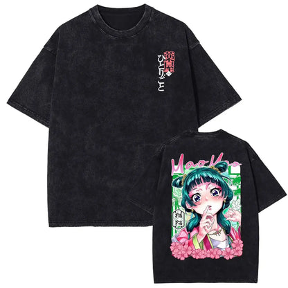 Mao Mao's Apothecary Diaries Anime Washed T-shirts Remedies Medicine Cartoon T Shirt Men Women Clothing Fashion Aesthetic Tshirt
