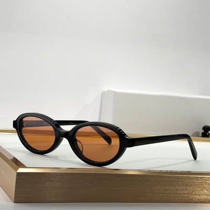 Luxury Small Oval Women's Sunglasses Handmade Acetate High Quality Original Brand Design UV400 Prescription Eyeglasses for Men