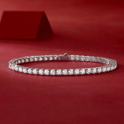 3/4/5mm Real Moissanite Tennis Bracelet for Women Man Original 925 Sterling Silver Plated 18k Gold Diamond Bracelets with GRA