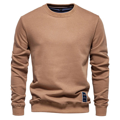 Cotton-blend Mens Crew Neck Solid Color Sweatshirts Pullover Casual Sport Sweatshirt for Men