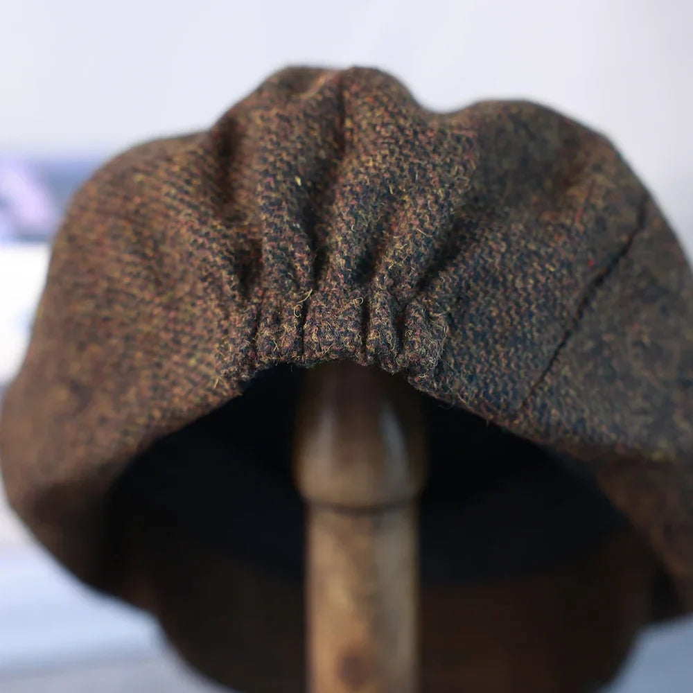 New Vintage Men's Wool Newsboy Cap Brown Green Women Men Berets Classic Woolen Octagonal Caps Casual Gatsby Flat Hat 003
