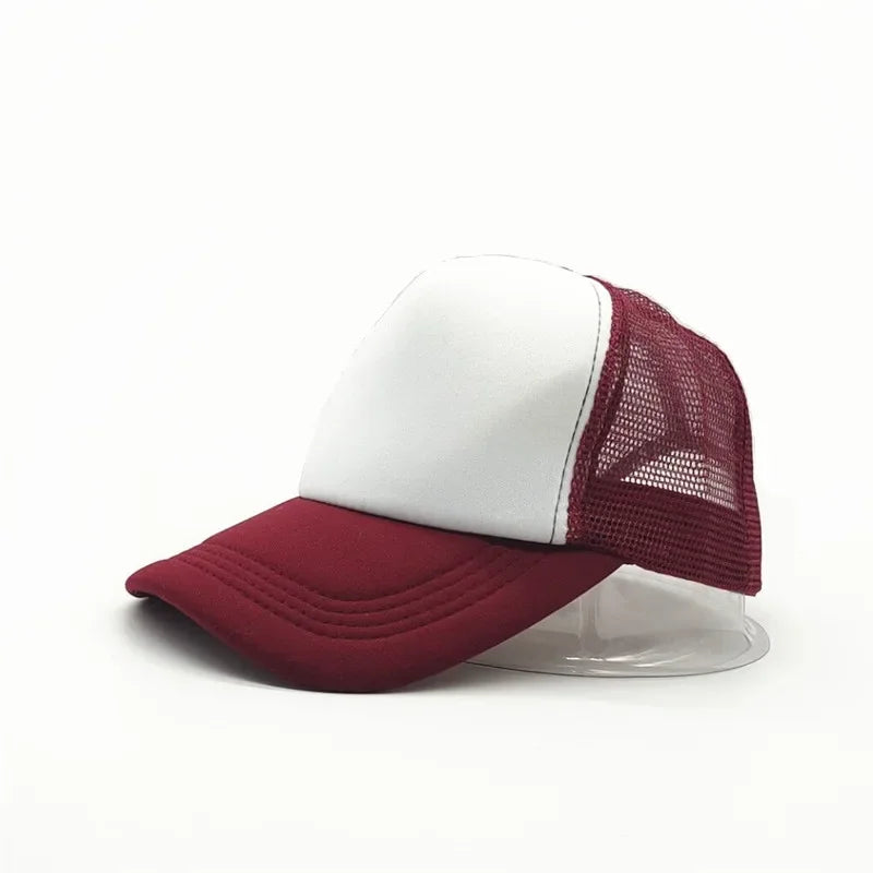 Unisex Cheaper 5 Panel Trucker Hat For Adult Summer Net Baseball Cap Men Women Sponge Mesh Adjustable Sun Hat Visor
