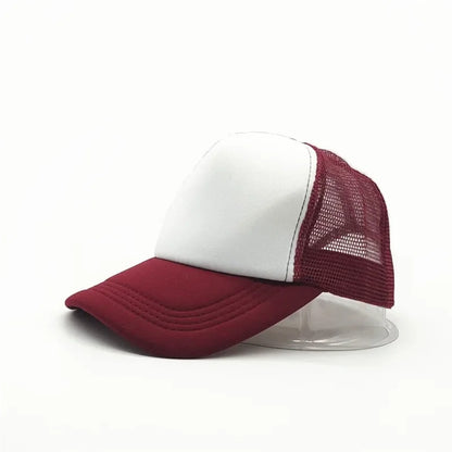 Unisex Cheaper 5 Panel Trucker Hat For Adult Summer Net Baseball Cap Men Women Sponge Mesh Adjustable Sun Hat Visor