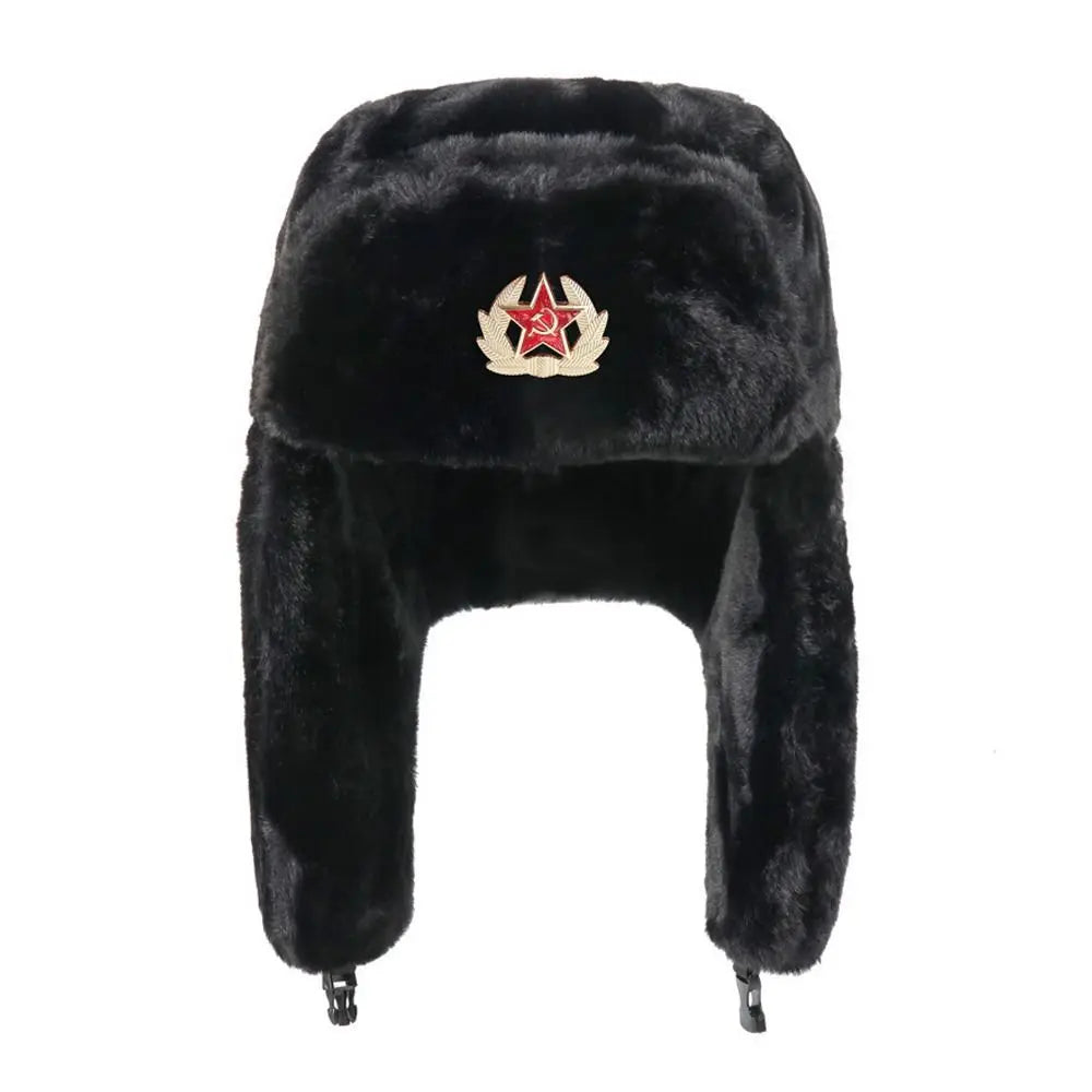 Outdoors Thick Bomber Hat Plush Warm Russian Ushanka Windproof Snow Caps for Women Men