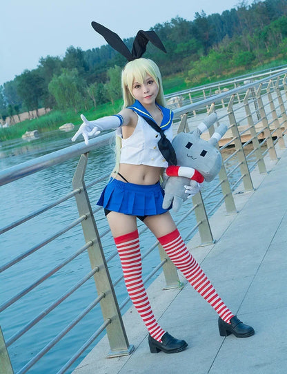 Collection Kancolle Fleet Kanmusu Shimakaze Cosplay Costume Anime Girls Sailor Suit For Women Sexy Summer Dress Full Set