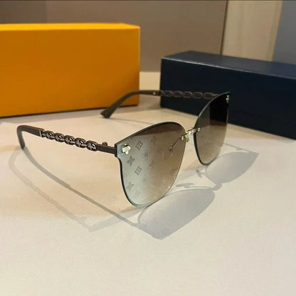 2025 Cat Eye Rimless Sunglasses Women New Fashion Luxury Brand Design Travel Sun Glasses Ladies Eyewear Shade UV400 Gafas De Sol