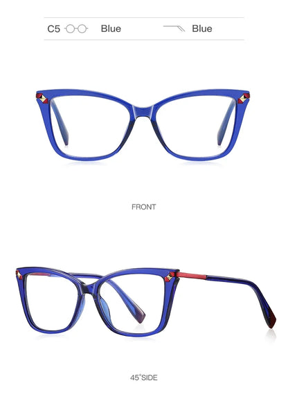 Usual Cat Eye Myopia Prescription Glasses Hyperopia Women Reading CR39 Anti Blue Light Optical Eyeglasses Frame PFD2127