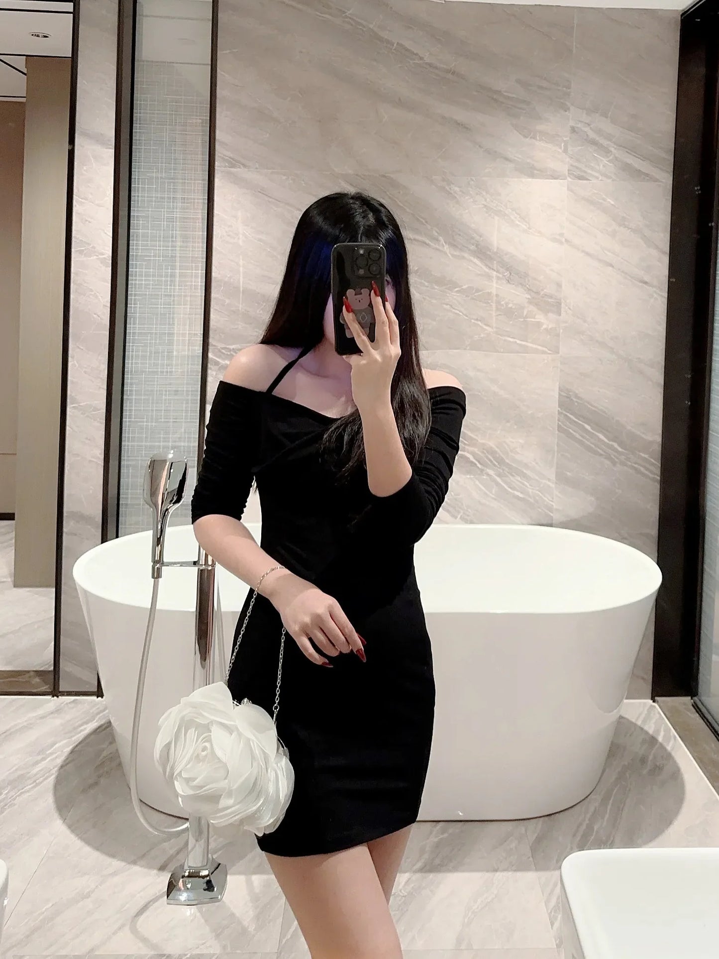 New Dinner Bag Flower Clutch Bag White Romantic Wedding Bridesmaid Bag Dress Prom Bag Party Bag