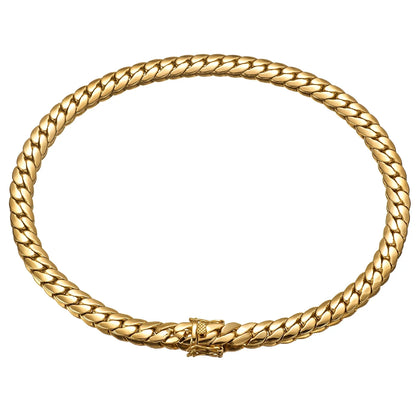 Hip Hop Bling Gold Cuban Link Chain Necklace For Men, Rapper Style Tank Chain Jewelry, Trendy Whip Chain Necklace
