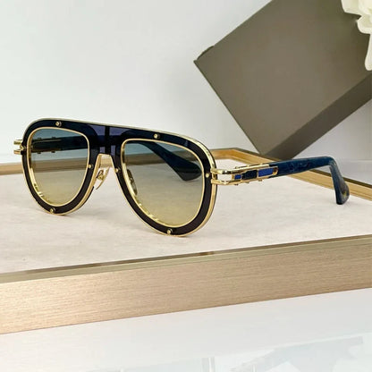 Luxury Classical Limited Edition Sunglasses Frame Oval Alloy Acetate High Quality for Men Women Uv400 for Prescription with Case