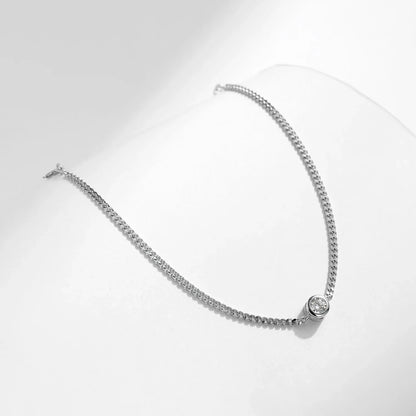 0.25CT Moissanite Bezel Setting Bracelet For Women Diamond 925 Sterling Silver Elegant Chain Bracelet Wedding Jewelry