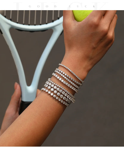 D Color VVS1 Moissanite Tennis Bracelet 925 Sterling Silver Single Classic Bracelets With Box for Women Man Fine Jewelry