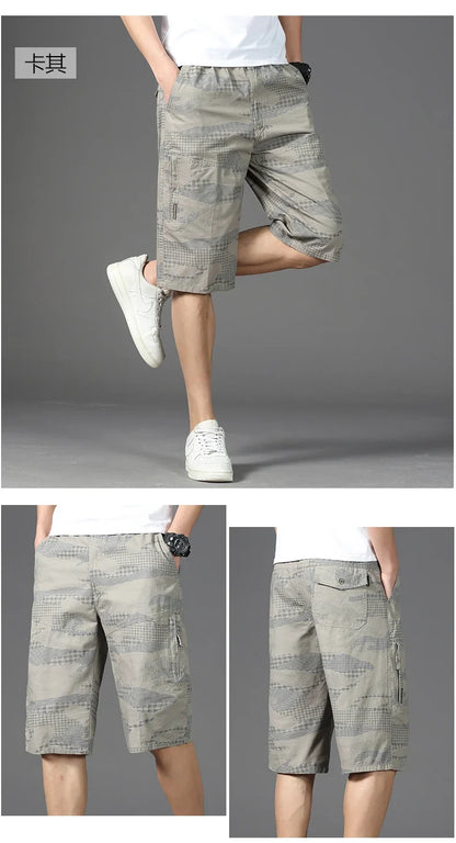 High Quality Men's Camouflage Shorts Print Casual Short Pants 6XL Plus Size Below Knee Shorts Homme Sprots Pants