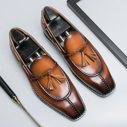Fashion Shoe Office Shoes for Men Casual Shoes Breathable Leather Loafers Mens Driving Moccasins Comfortable Slip on 2023 Brown