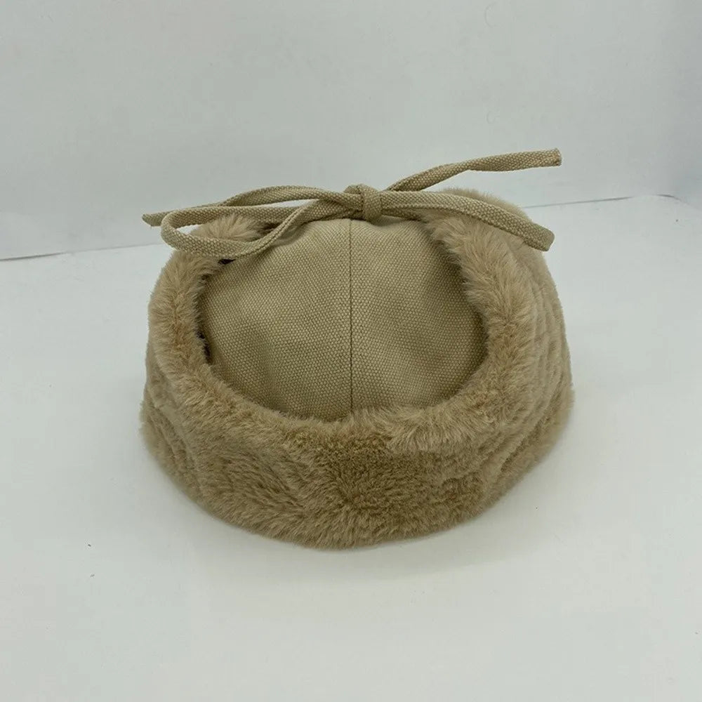 Trendy Faux Fur Winter Hat Thick Warm Faux Fur Hat Lamb Wool Bomber Hat Winter Season for Men and Women