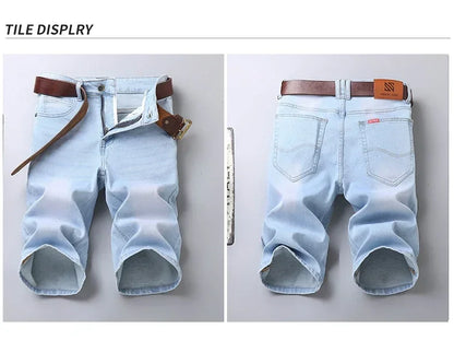 2025 Summer Brand Stretch Thin Bermuda Masculina Cotton Denim Jeans Jorts Men Knee Length Soft Ropa Hombre Shorts