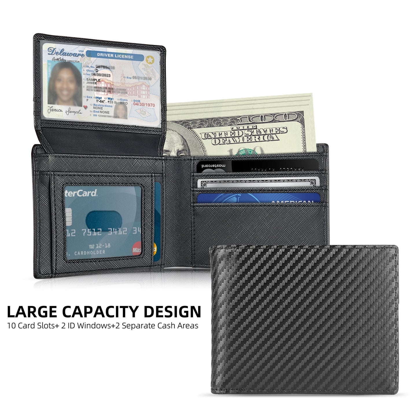 Men's slim wallet credit card ID holder casual men's leather short multi-card wallet business men's wallet