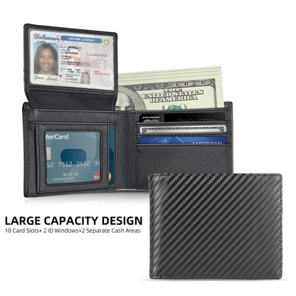 Men's slim wallet credit card ID holder casual men's leather short multi-card wallet business men's wallet