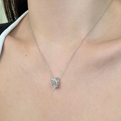1/2/3Carat Oval Cut Solitaire Moissanite Pendant Necklace with certificate Diamond  Neckchain for women s925 silver Fine Jewelry